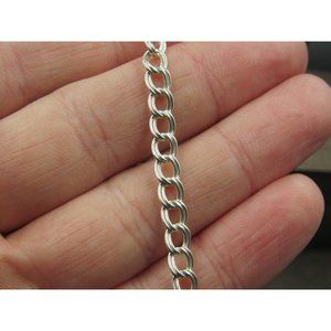 8" Sterling Silver Cool Pattern Chain Ankle Bracelet Vintage Elegant Beautiful